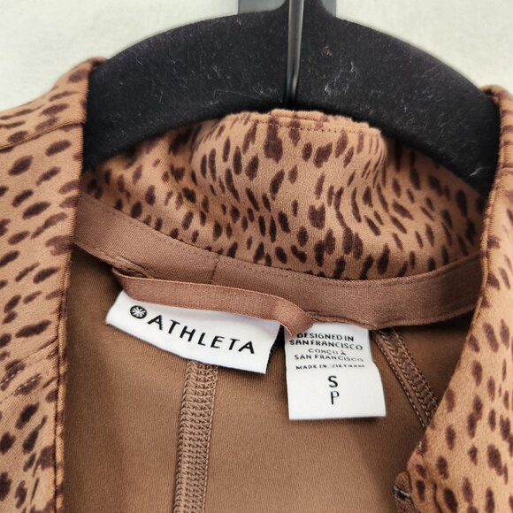 Athleta Salutation Jacket Leopard Print Full Sleeve Stretch Athletic Workout S - Picture 10 of 12